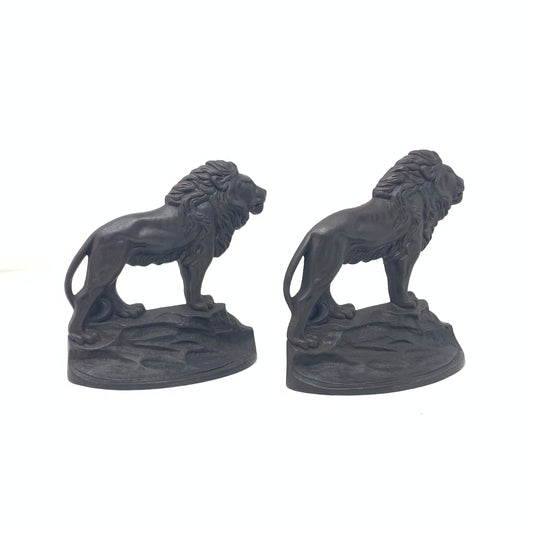 Cast Iron Bron Met/ Gift House 1926 Lion Bookends (Pair)
