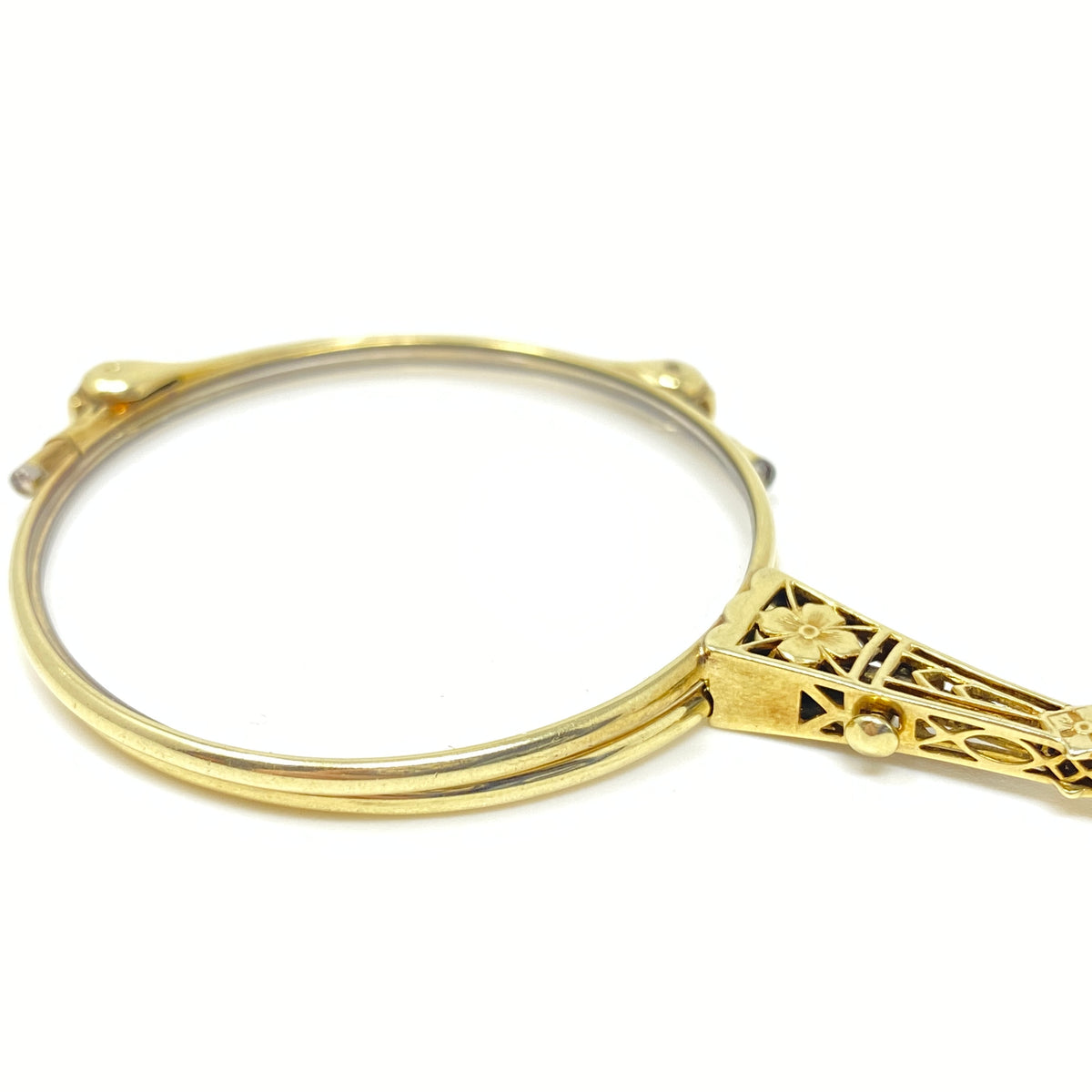 14K Victorian Filigree Lorgnette Eye Glasses