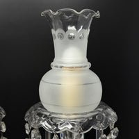 Vintage Boudoir Candlestick Luster Lamps (Pair)