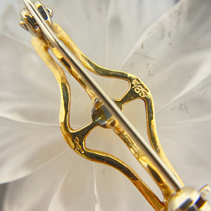 14K Venetian Glass Brooch with Center Diamond