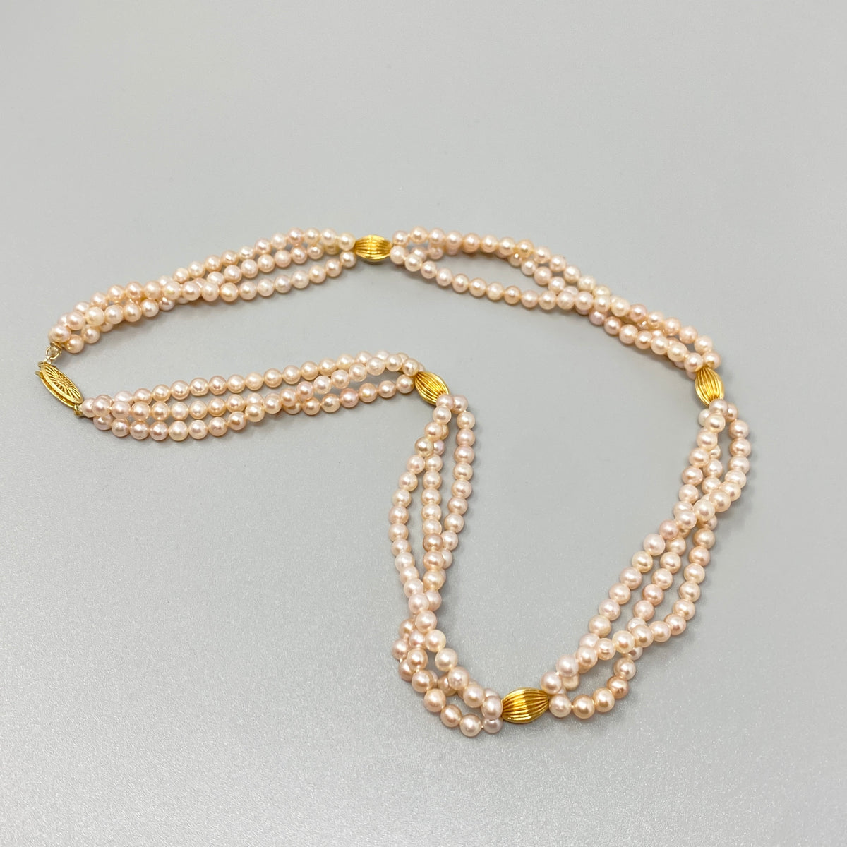 14K Gold Pink Pearl Necklace