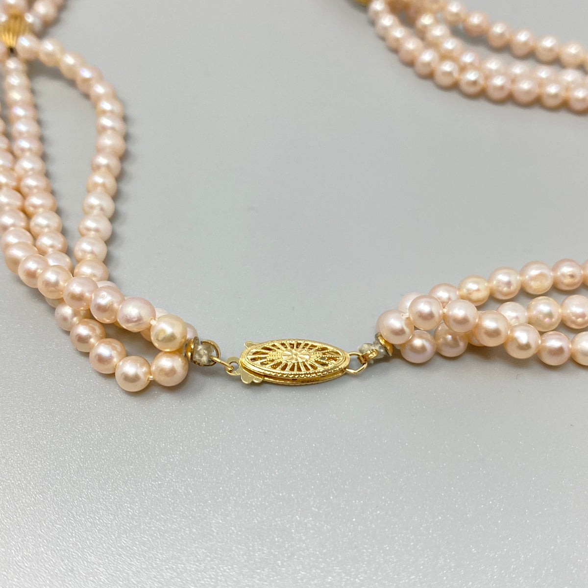 14K Gold Pink Pearl Necklace