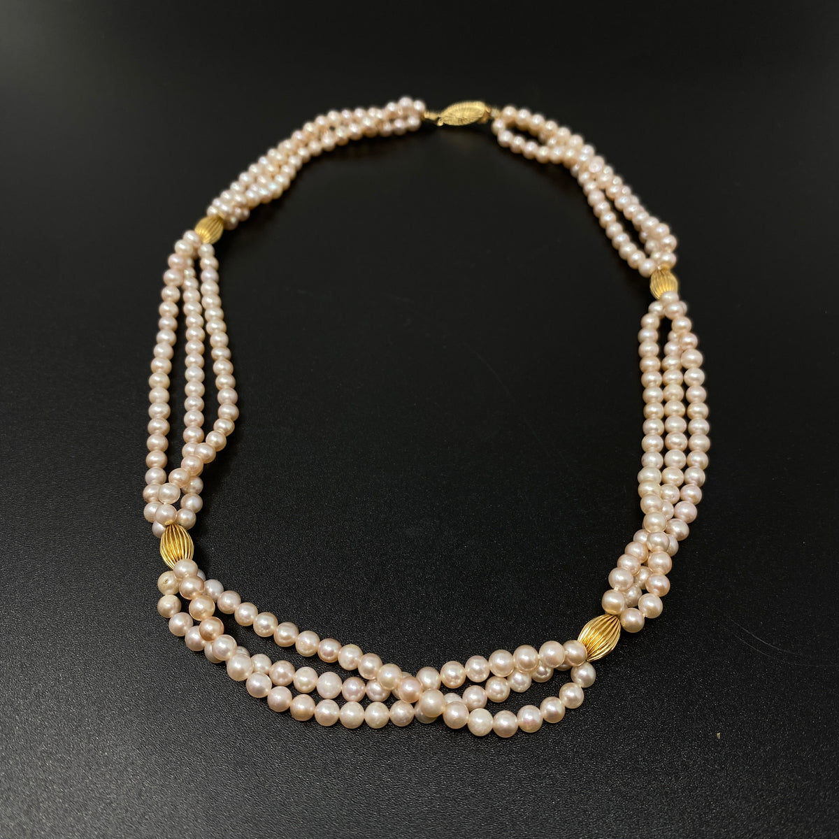 14K Gold Pink Pearl Necklace