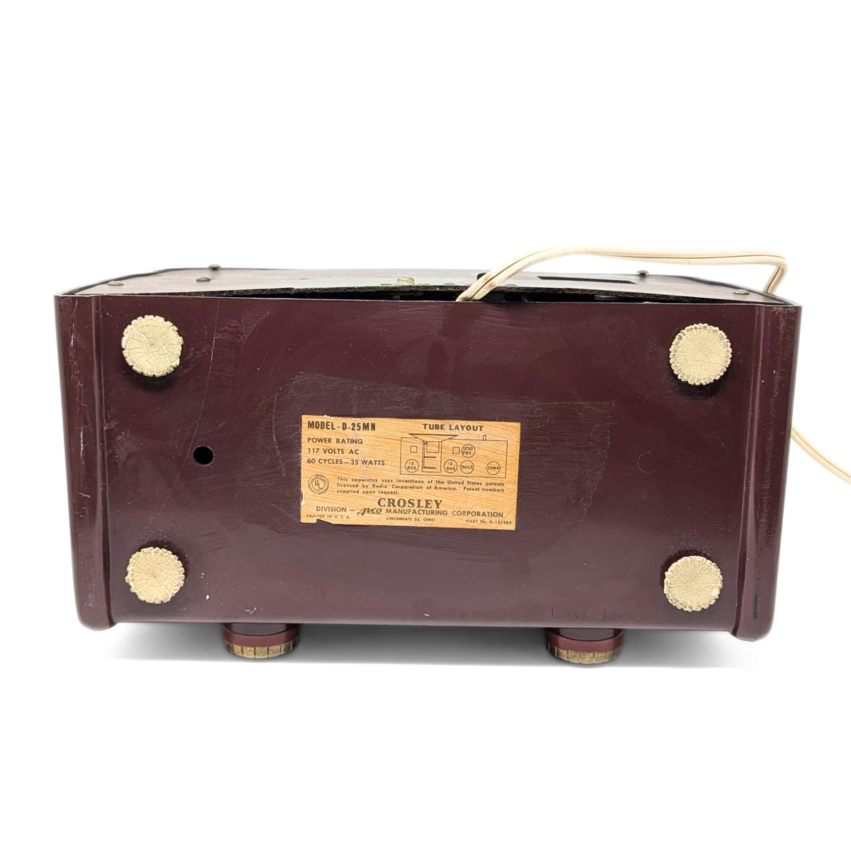 Crosley D-25MN 1950’s Dashboard Clock Radio