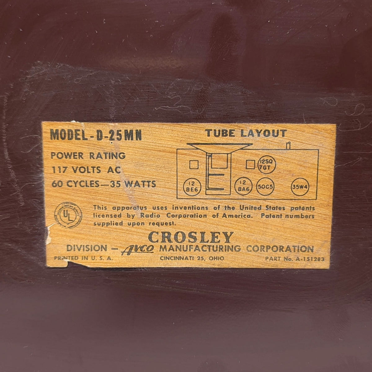 Crosley D-25MN 1950’s Dashboard Clock Radio