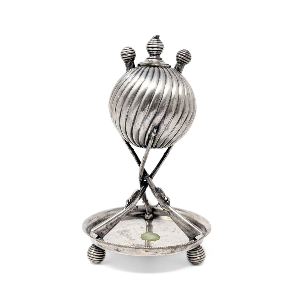 WMF Antique Military Theme Silverplate Cigarette or Cigar Bar/Table Lighter