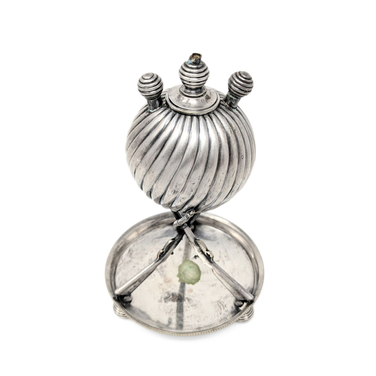 WMF Antique Military Theme Silverplate Cigarette or Cigar Bar/Table Lighter