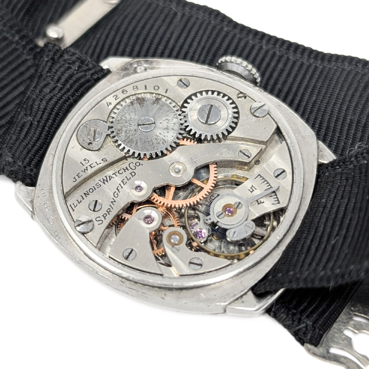 Illinois Grade-903 Model-2 6/0s 15j Art Deco 14K White Gold Filled Wristwatch