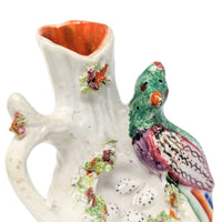 Staffordshire Antique Exotic Bird & Nest Spill Vase