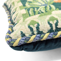 William Morris Style Needlepoint "Woodland Hare" Throw Pillow