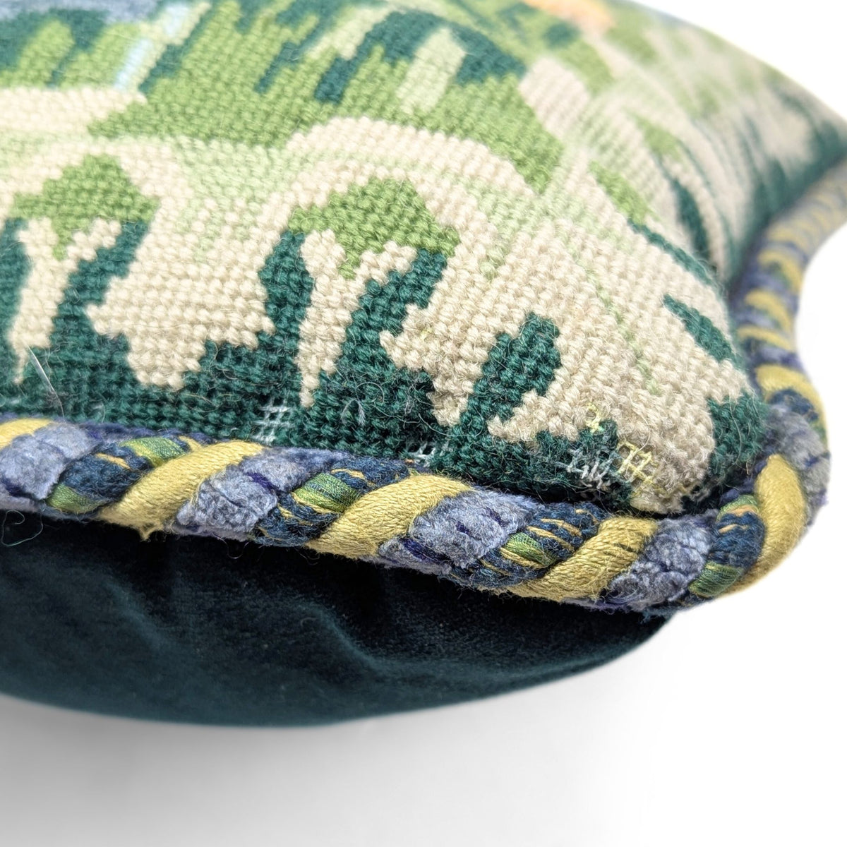 William Morris Style Needlepoint "Woodland Hare" Throw Pillow