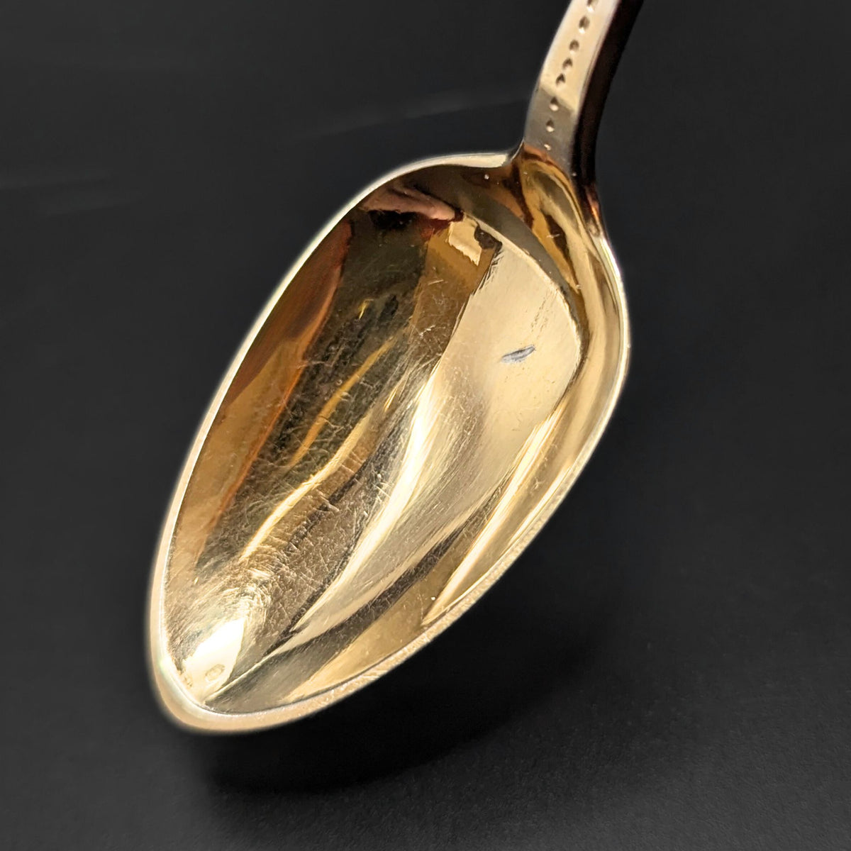 Antique Coin Silver “J” Monogram Gold Washed Demitasse Spoons (10)