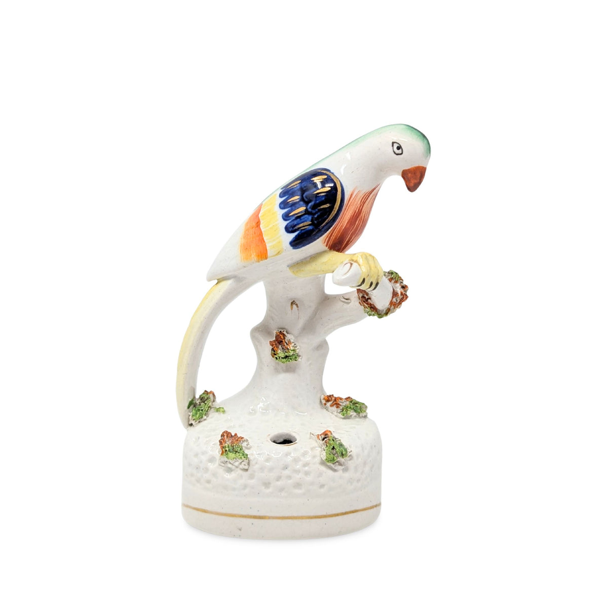Antique Staffordshire Parrot Quill Holder/ Figurine
