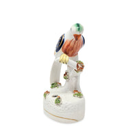 Antique Staffordshire Parrot Quill Holder/ Figurine