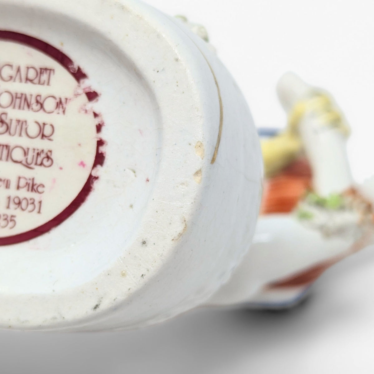 Antique Staffordshire Parrot Quill Holder/ Figurine