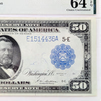 1914 $50 Fr#1043 PMG 64-EPQ Richmond VA Blue Seal Top-5