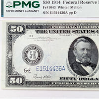 1914 $50 Fr#1043 PMG 64-EPQ Richmond VA Blue Seal Top-5