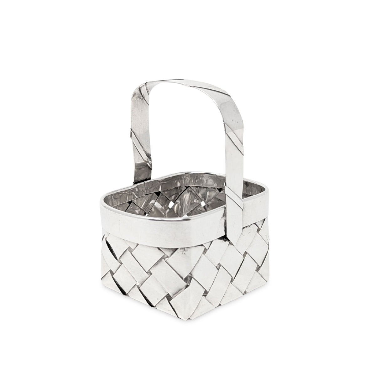 Vintage Sterling Handmade Woven 3” Basket