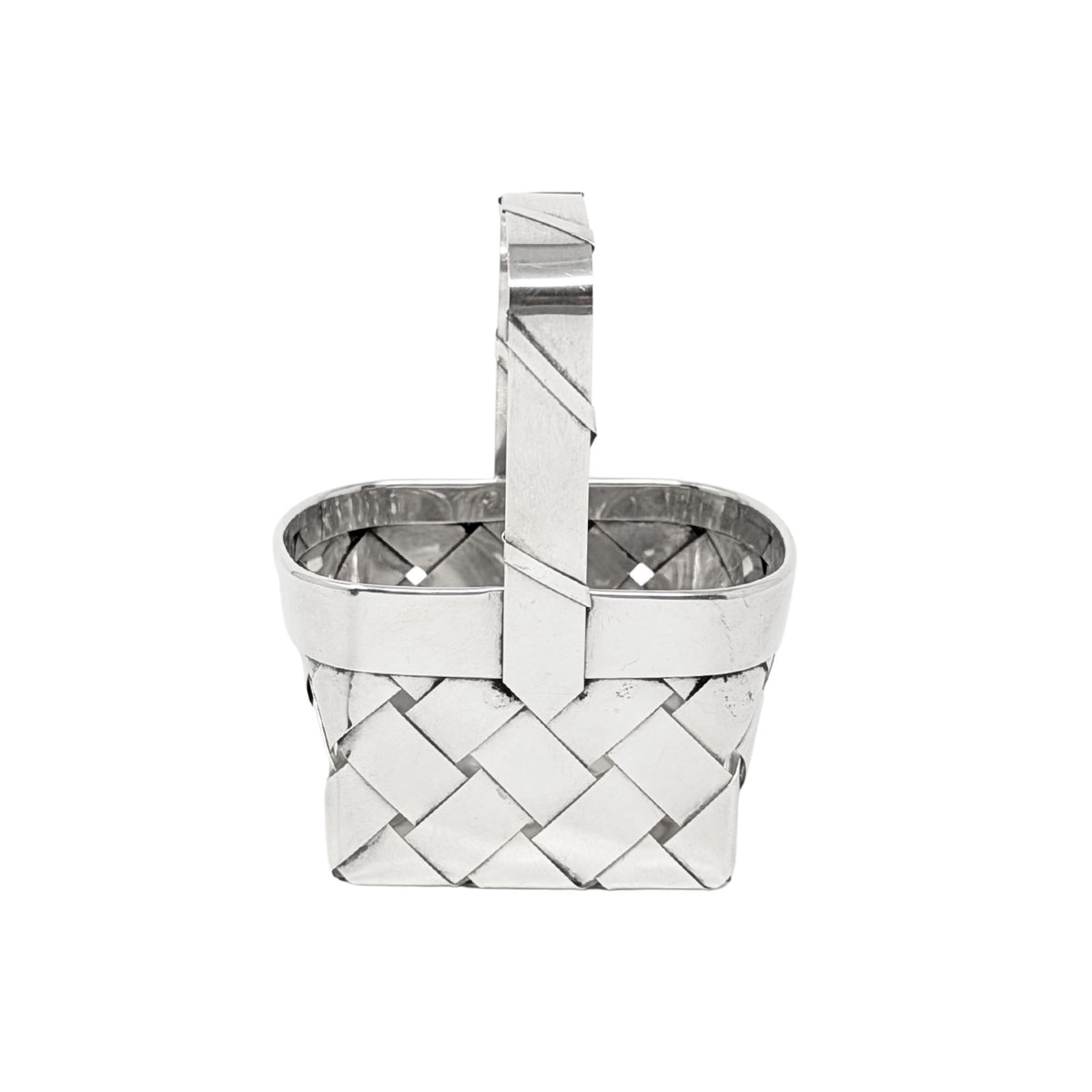 Vintage Sterling Handmade Woven 3” Basket