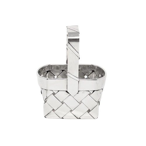 Vintage Sterling Handmade Woven 3” Basket
