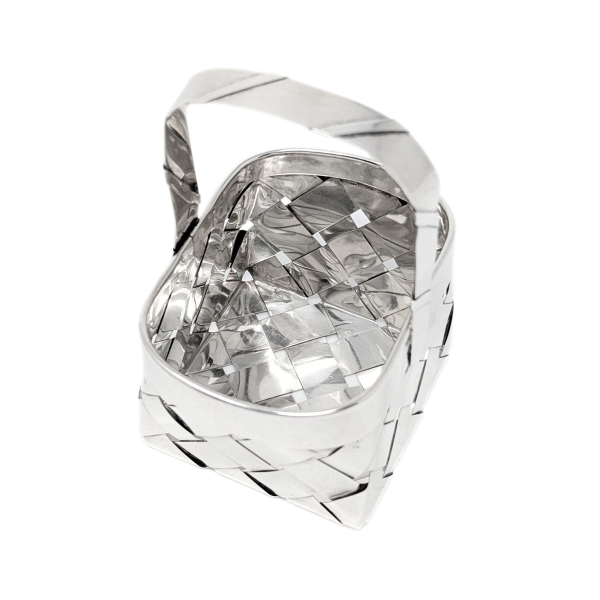 Vintage Sterling Handmade Woven 3” Basket