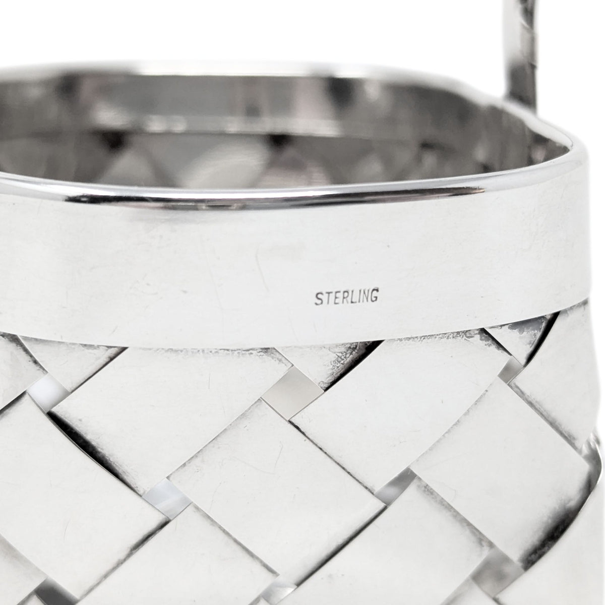 Vintage Sterling Handmade Woven 3” Basket