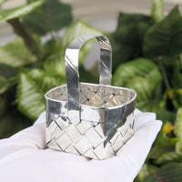 Vintage Sterling Handmade Woven 3” Basket