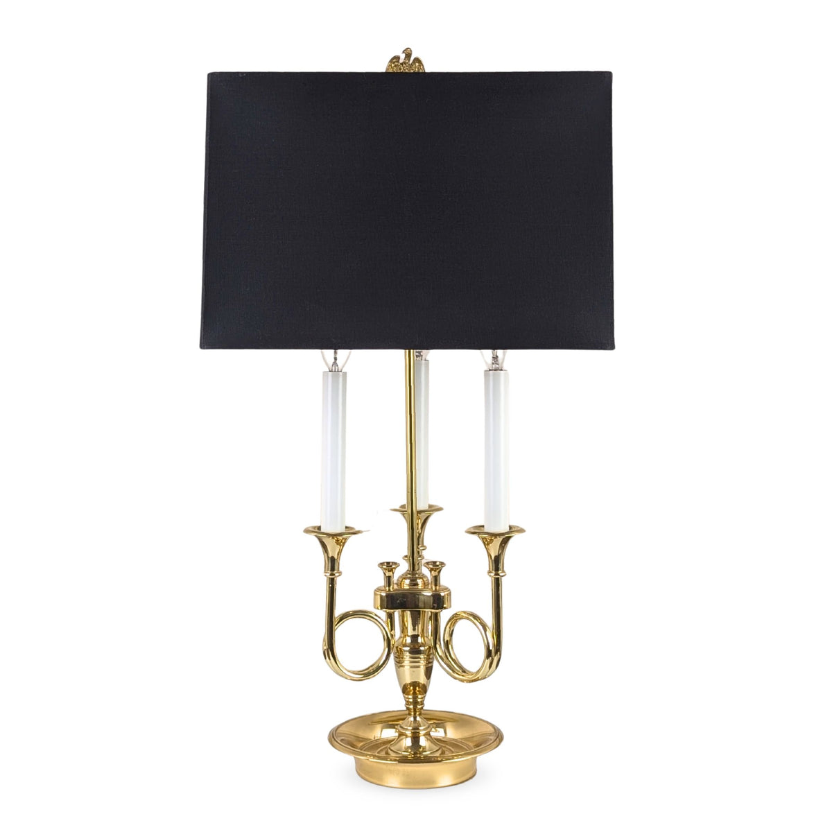 Baldwin Brass Triple French Horn Bouillotte Lamp