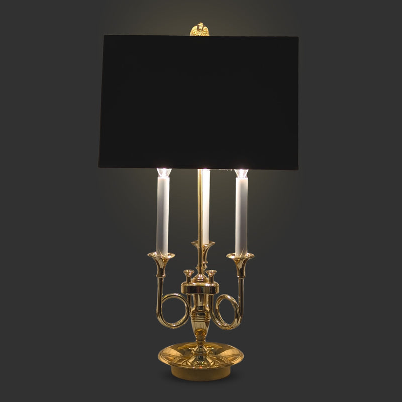 Baldwin Brass Triple French Horn Bouillotte Lamp