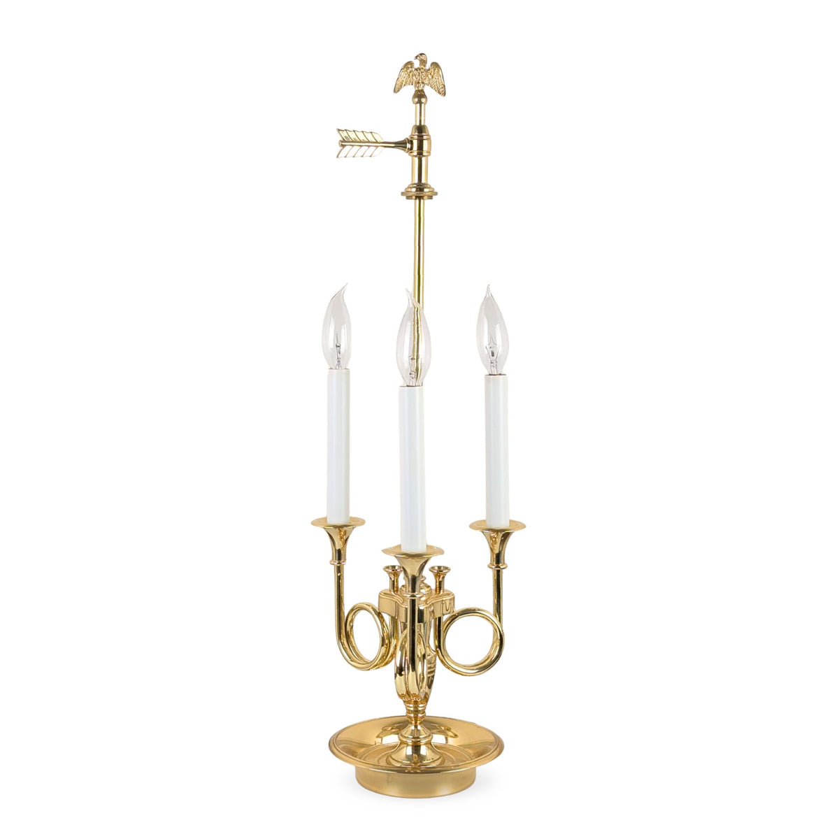 Baldwin Brass Triple French Horn Bouillotte Lamp