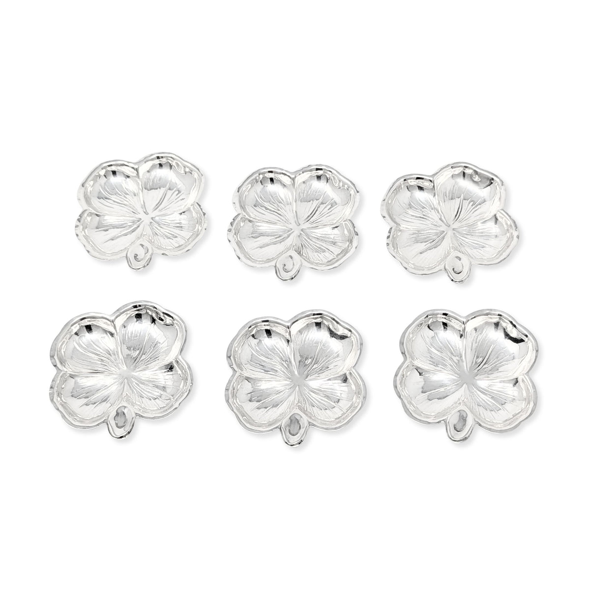 Cartier Sterling 2.7" Four Leaf Clover Individual Ashtrays/ Nut Dishes (6)