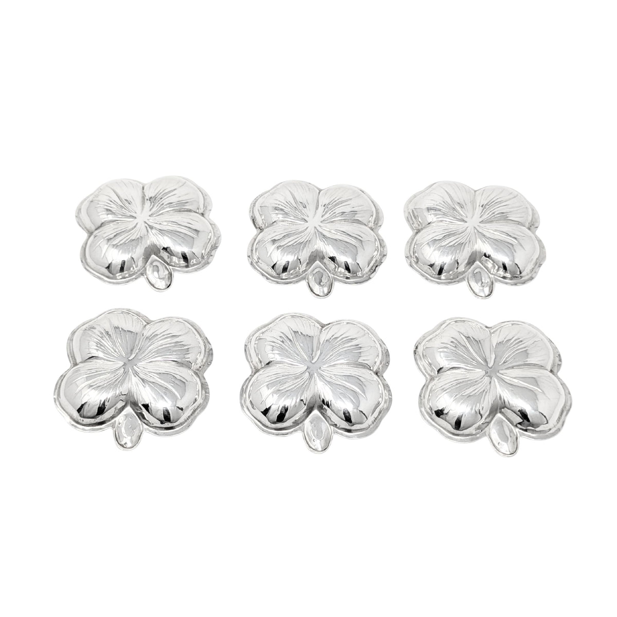 Cartier Sterling 2.7" Four Leaf Clover Individual Ashtrays/ Nut Dishes (6)