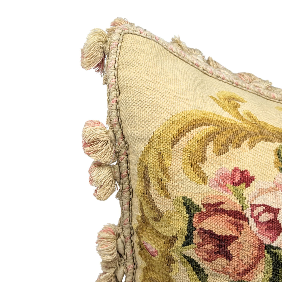 Pair of French Aubusson Style Needlepoint Pheasant Tapestry Down Feather Pillows