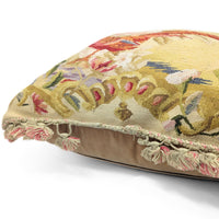 Pair of French Aubusson Style Needlepoint Pheasant Tapestry Down Feather Pillows