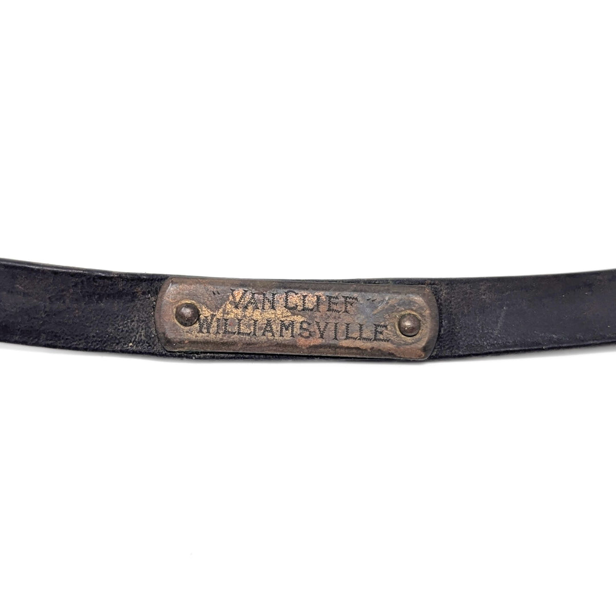 Antique Williamsville Virginia Leather Dog Collar w/ Name Plate