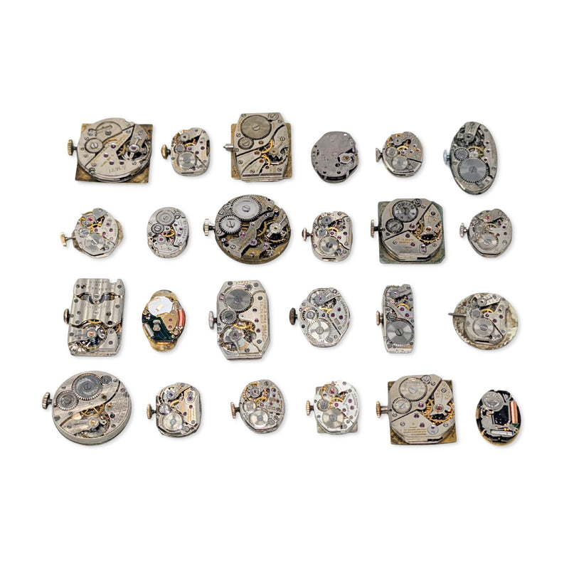 Lot of 24 Antique & Vintage Watch Movements (Untested)