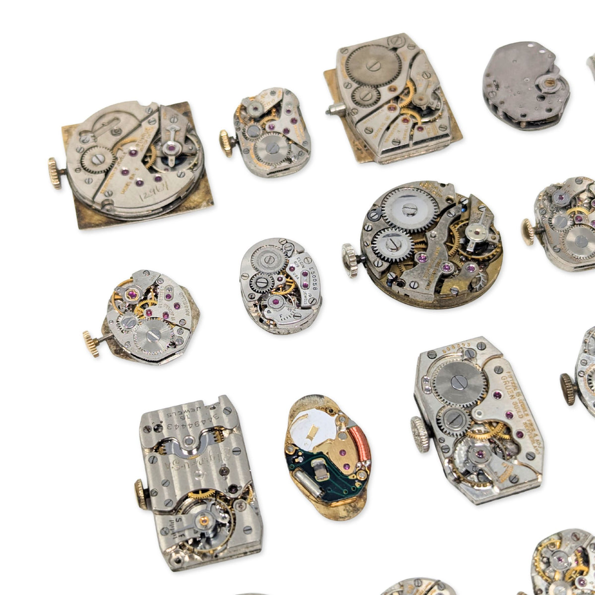 Lot of 24 Antique & Vintage Watch Movements (Untested)