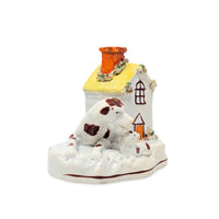 Staffordshire 1830’s Doghouse W/ Dog & Puppy Figurine