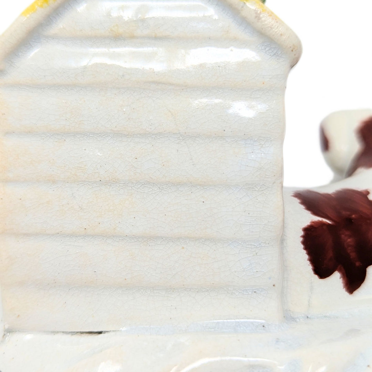 Staffordshire 1830’s Doghouse W/ Dog & Puppy Figurine