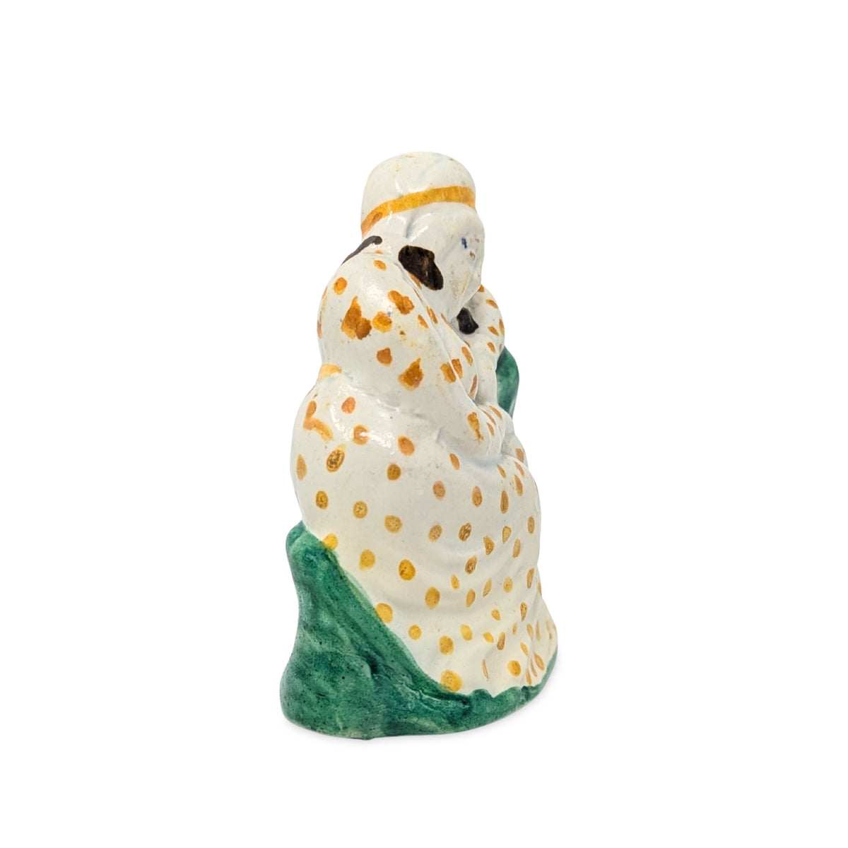 Staffordshire 18th Century Prattware Woman Figurine