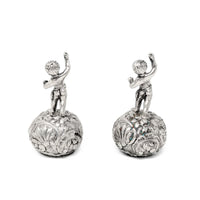 Antique French Silverplate Cherub Finials