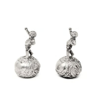 Antique French Silverplate Cherub Finials
