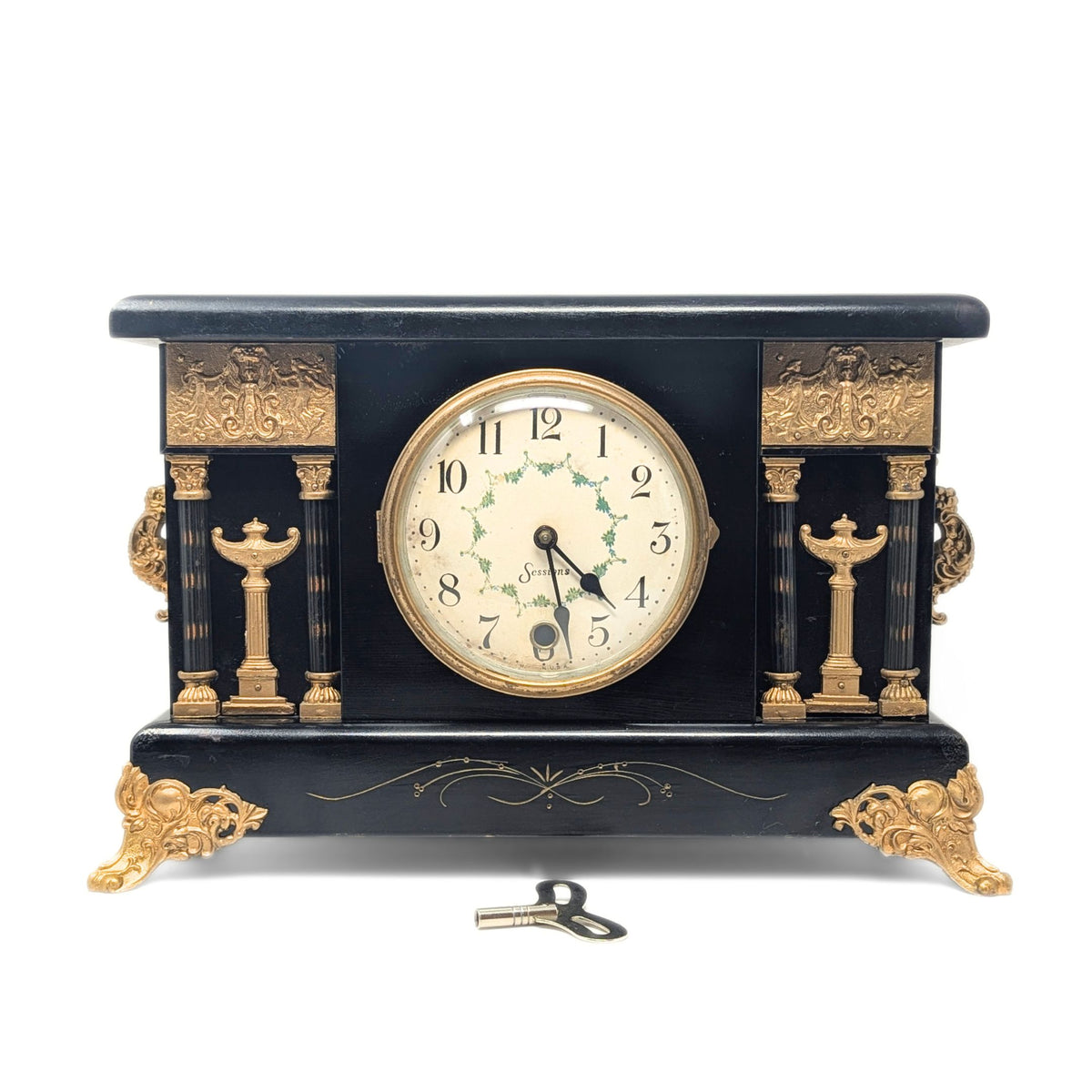 Sessions Fully Restored Regency 31-Day Time-Only Mantel Clock