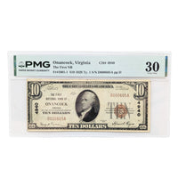 1929 Ty1 $10 PMG VF30 First National Bank of Onancock Virginia Note