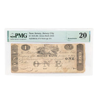 1826 $1 PMG VF20 New Jersey Bank Obsolete Currency Note, 2nd Best Grade!