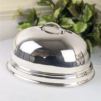 Vintage 17" Silverplate Oval Meat Dome/Cloche Cover