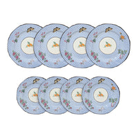 Mottahedeh Charleston Blue "Cornelia" Salad Plates & Bread/Butter Plates (8pcs)