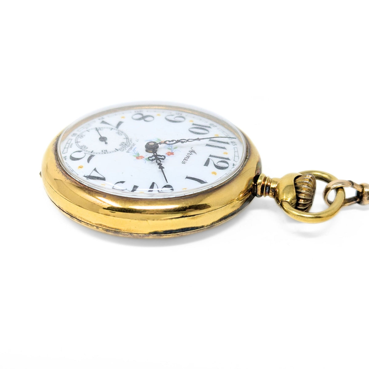 Arnex 1950’s Incabloc 17j Gold Plated Pocket Watch & Chain (Running)