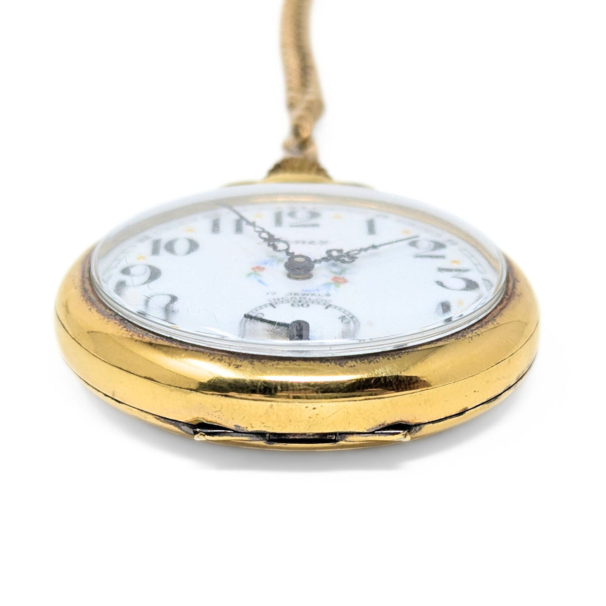 Arnex 1950’s Incabloc 17j Gold Plated Pocket Watch & Chain (Running)