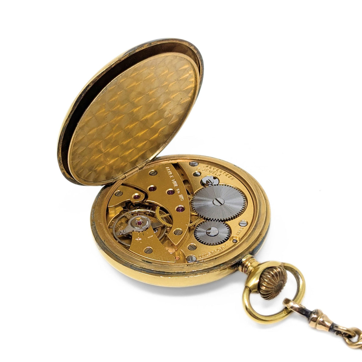 Arnex 1950’s Incabloc 17j Gold Plated Pocket Watch & Chain (Running)